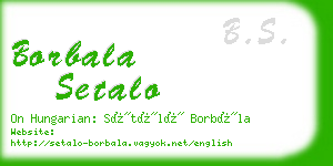 borbala setalo business card